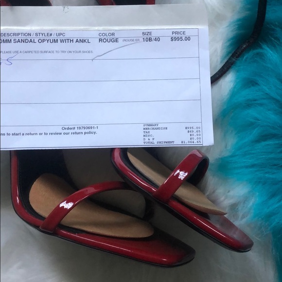 Red Sandals Patent with dust bag worn once - Picture 3 of 8